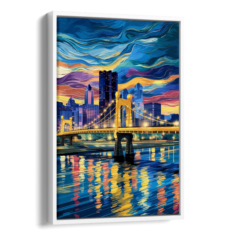 Pittsburgh Architectural Charm Side - White Canvas Wall Art