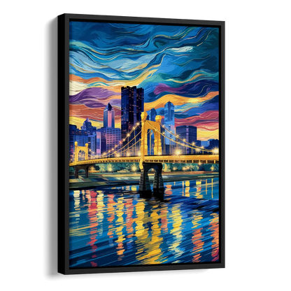 Pittsburgh Architectural Charm Side - Black Canvas Wall Art
