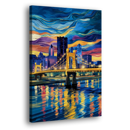 Pittsburgh Architectural Charm Side - Canvas Wall Art