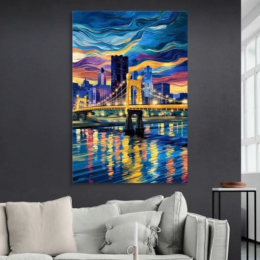 Pittsburgh Architectural Charm Living Room - Canvas Wall Art