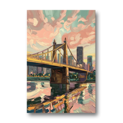 Pittsburgh Bridges and Rivers - Canvas Wall Art - Front