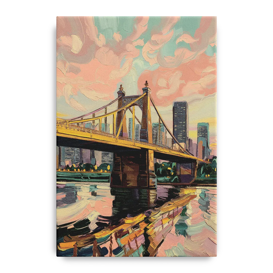 Pittsburgh Bridges and Rivers Front - Canvas Wall Art