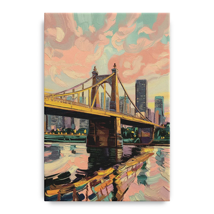 Pittsburgh Bridges and Rivers Front - Canvas Wall Art
