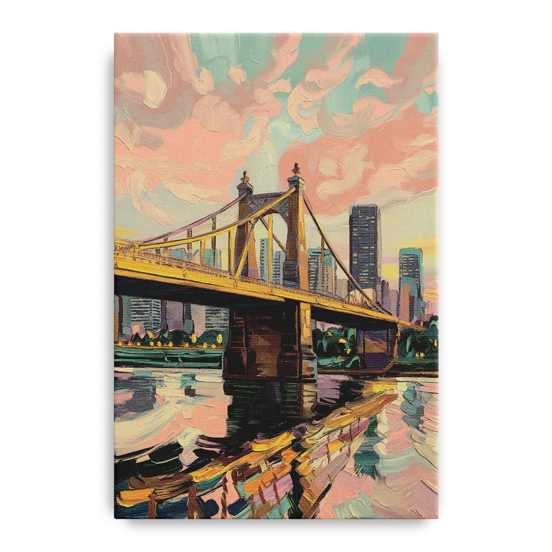 Pittsburgh Bridges and Rivers Front - Canvas Wall Art