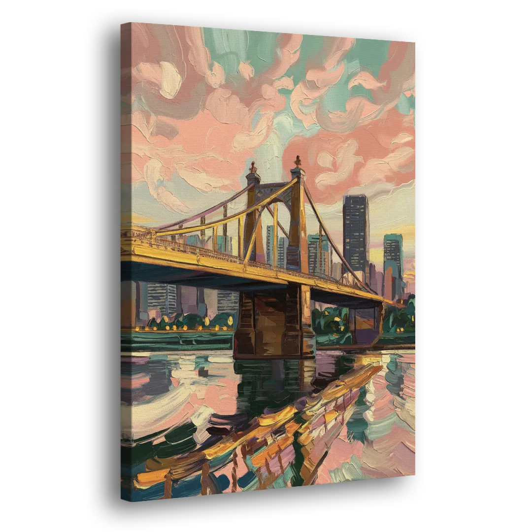 Pittsburgh Bridges and Rivers Side - Canvas Wall Art