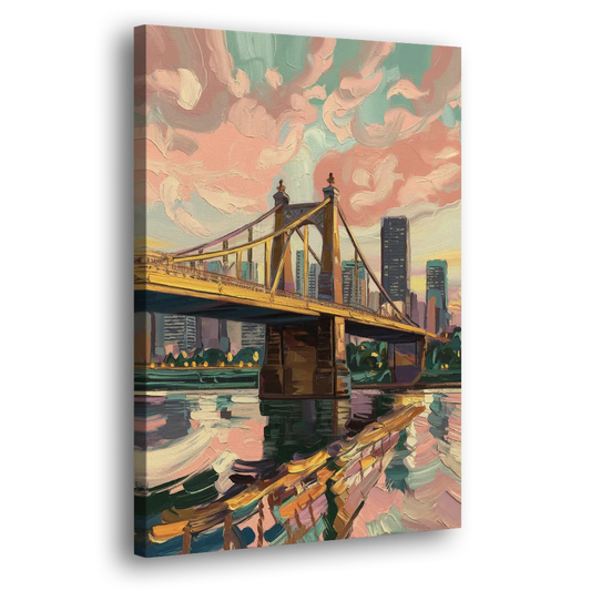 Pittsburgh Bridges and Rivers Side - Canvas Wall Art
