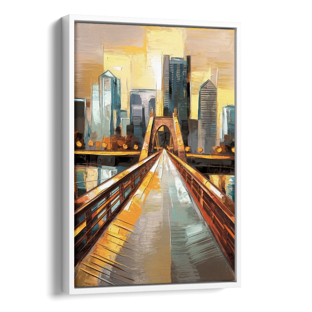 Pittsburgh City of Bridges Side - White Canvas Wall Art