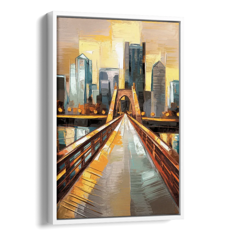 Pittsburgh City of Bridges Side - White Canvas Wall Art