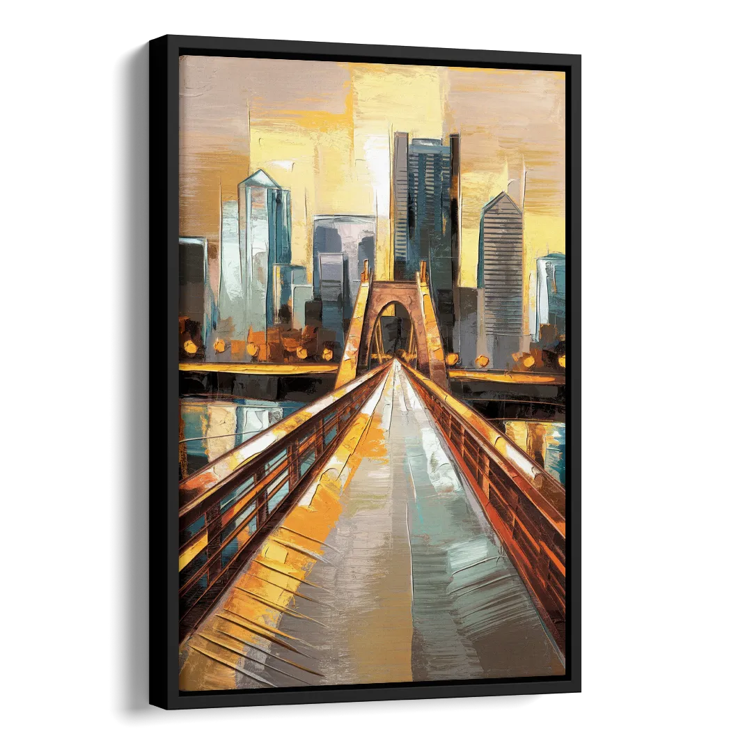 Pittsburgh City of Bridges Side - Black Canvas Wall Art