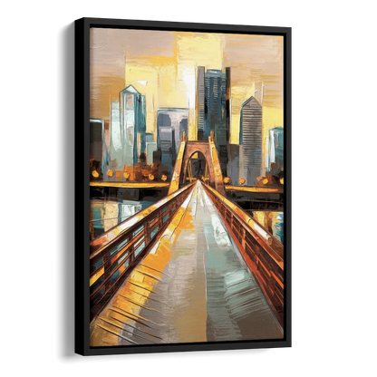 Pittsburgh City of Bridges Side - Black Canvas Wall Art