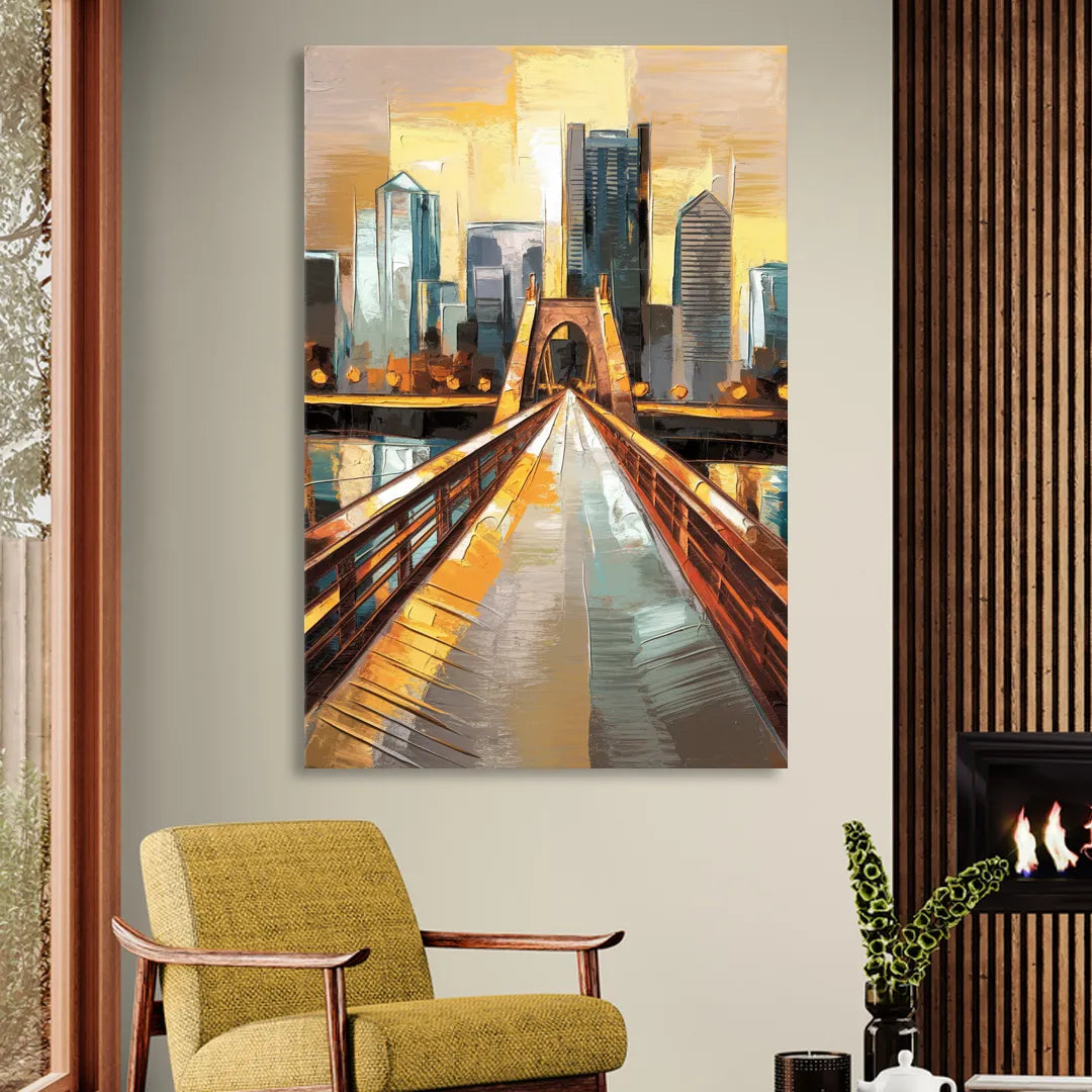 Pittsburgh City of Bridges Living Room - Canvas Wall Art