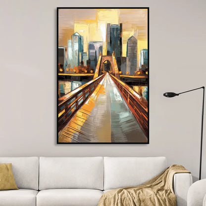 Pittsburgh City of Bridges Sitting Room - Black Canvas Wall Art