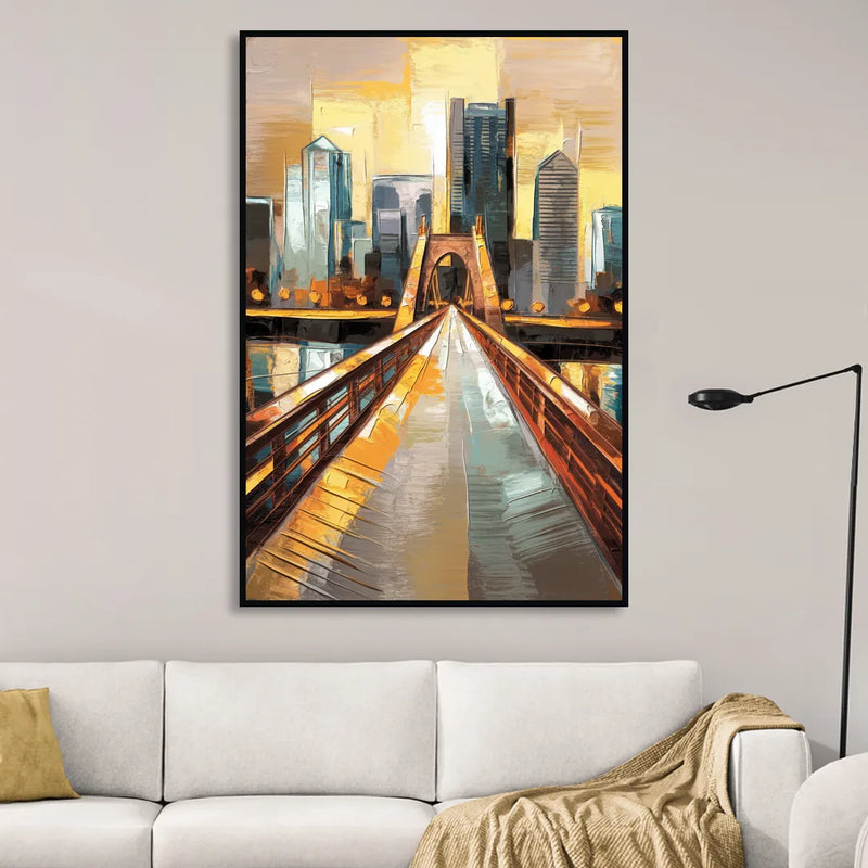 Pittsburgh City of Bridges Sitting Room - Black Canvas Wall Art