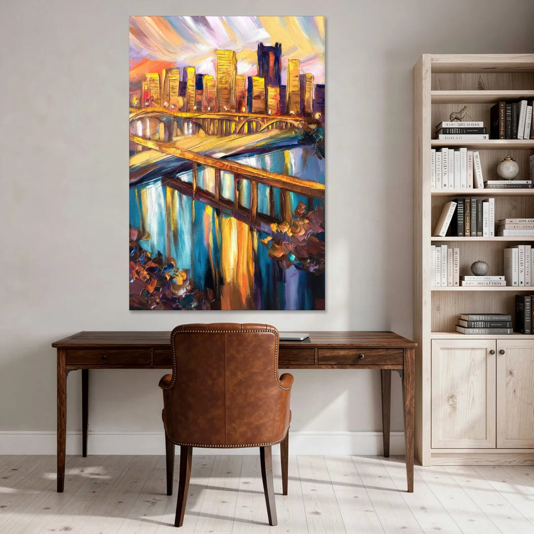 Pittsburgh Downtown Cityscape - Canvas Wall Art - Office - 40x60