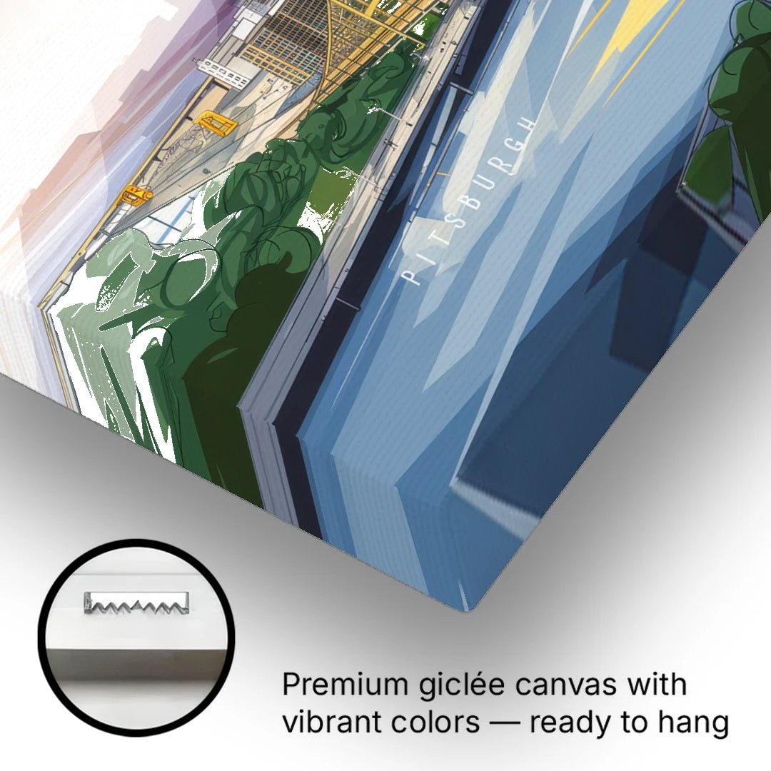 Pittsburgh Golden Triangle View - Canvas Wall Art - Gallery Wrap Corner
