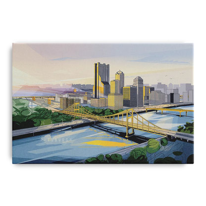 Pittsburgh Golden Triangle View Front - Canvas Wall Art
