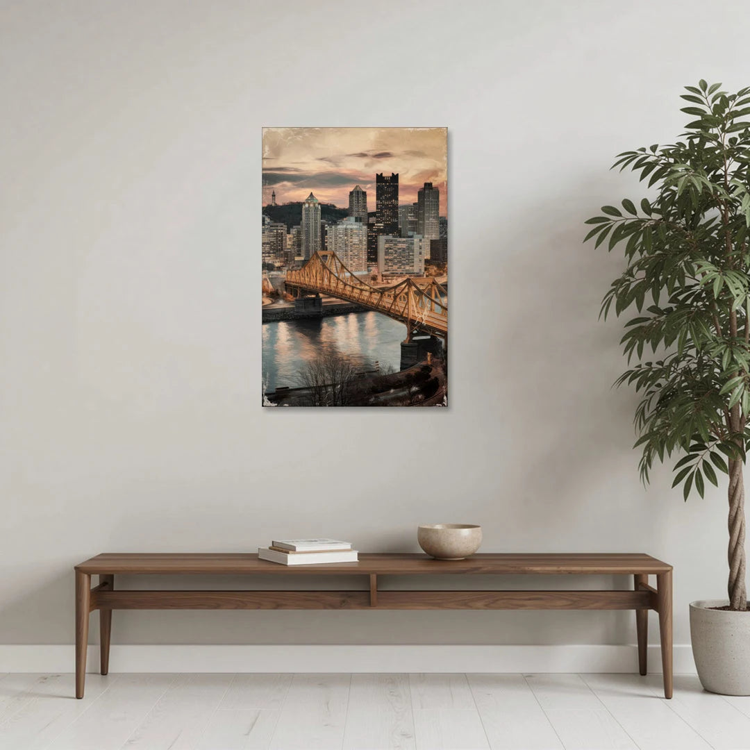 Pittsburgh Historic Landmarks - Canvas Wall Art - Coffee Table - 24x36