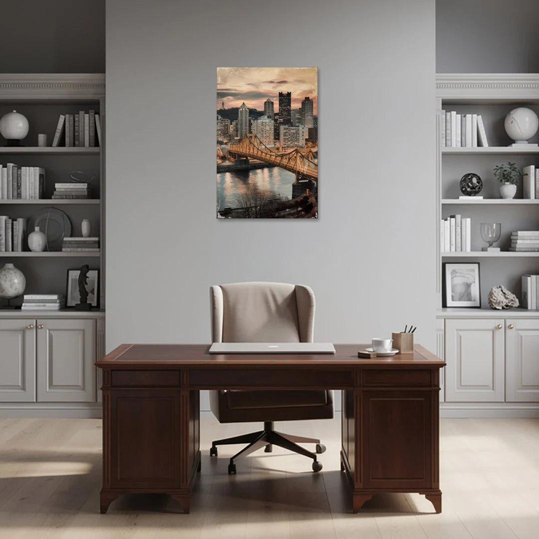 Pittsburgh Historic Landmarks - Canvas Wall Art - Office - 24x36