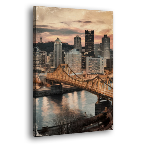 Pittsburgh Historic Landmarks - Canvas Wall Art - Side