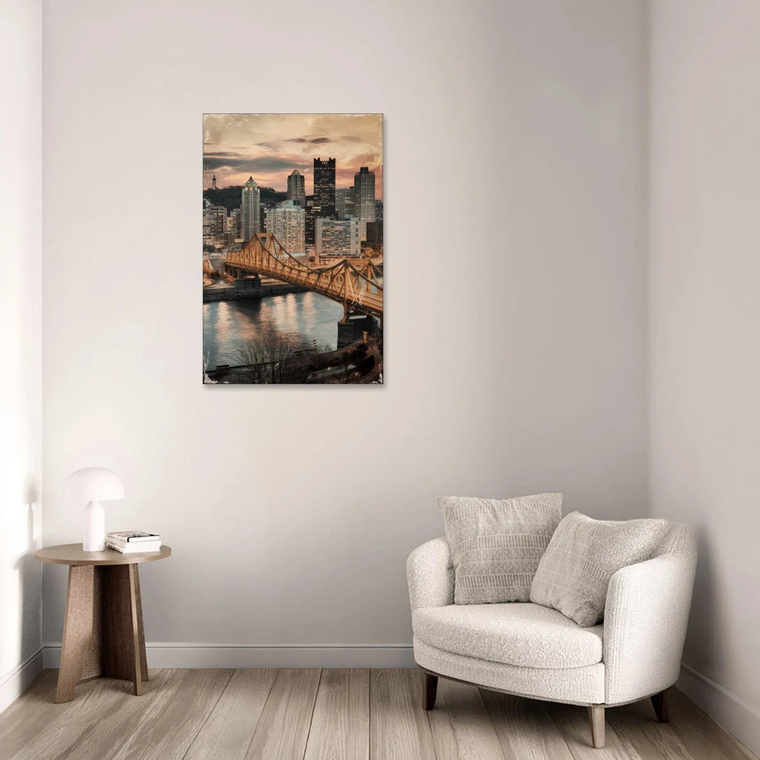Pittsburgh Historic Landmarks - Canvas Wall Art - Sofa - 24x36