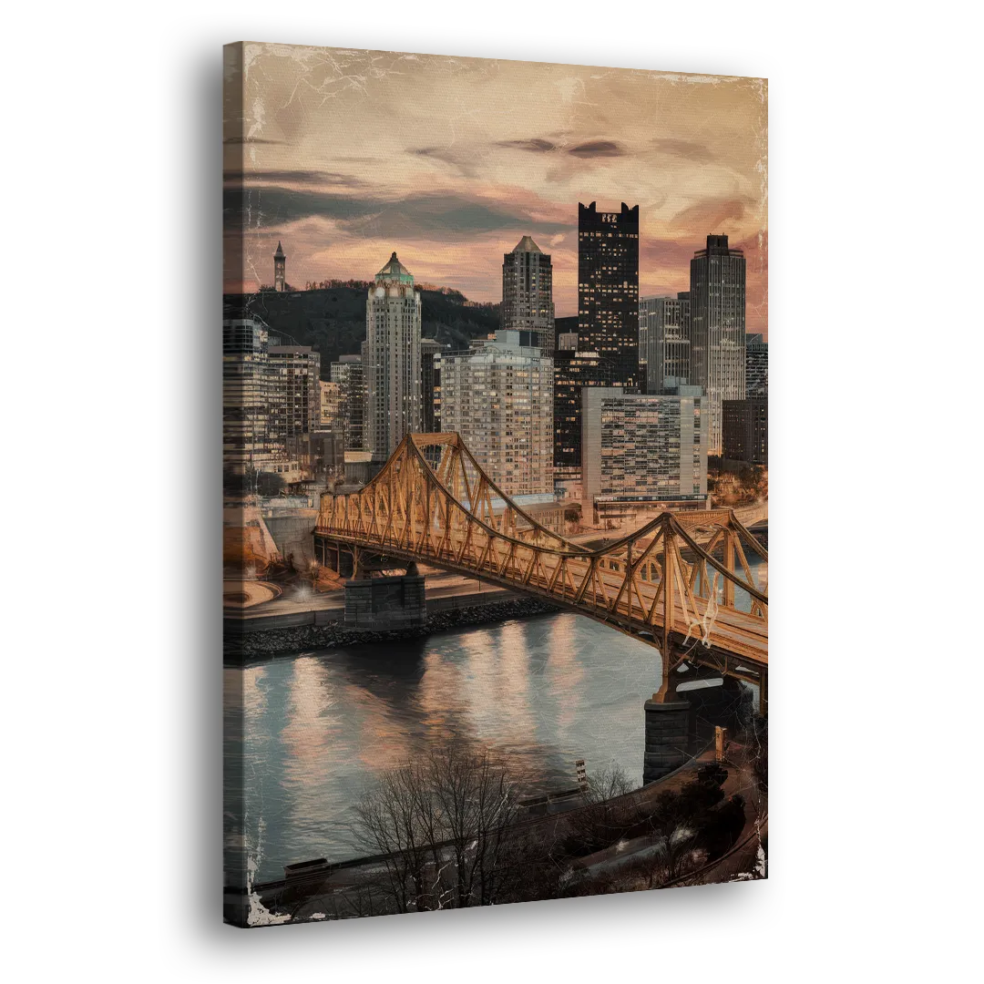 Pittsburgh Historic Landmarks Side - Canvas Wall Art
