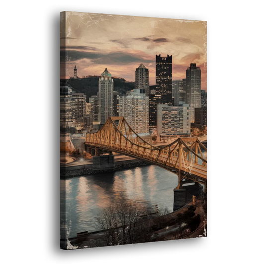 Pittsburgh Historic Landmarks Side - Canvas Wall Art