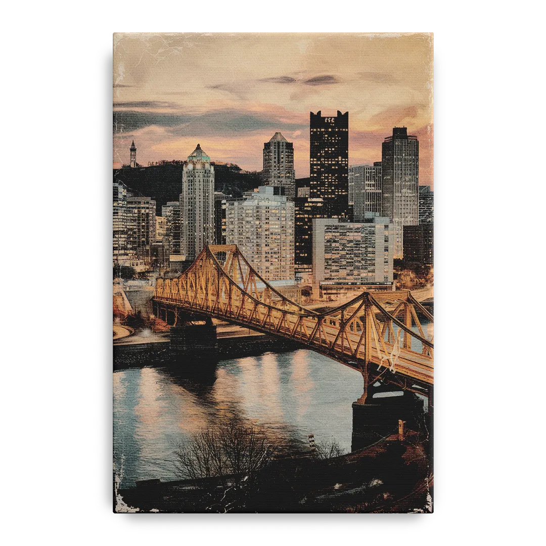 Pittsburgh Historic Landmarks Front - Canvas Wall Art