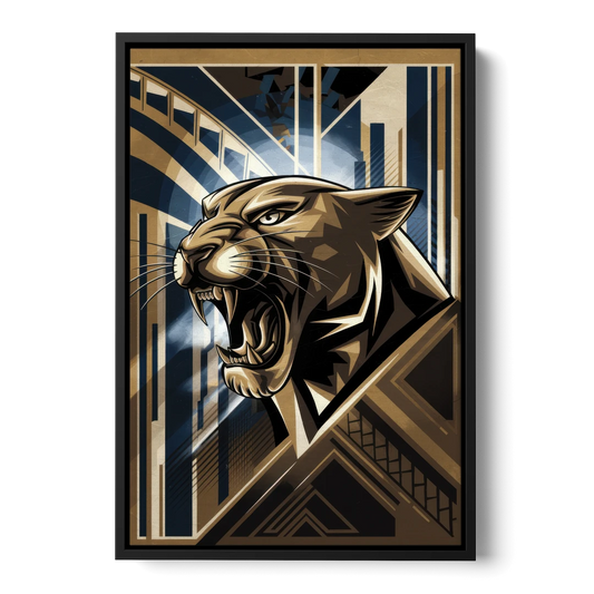 Pittsburgh Panthers Spirit - Black Framed Canvas Wall Art - Front