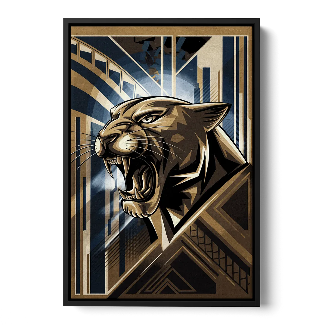 Pittsburgh Panthers Spirit Front - Black Canvas Wall Art