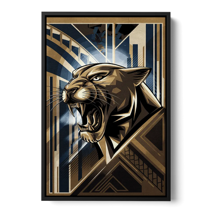 Pittsburgh Panthers Spirit Front - Black Canvas Wall Art