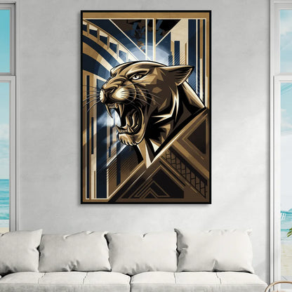 Pittsburgh Panthers Spirit Living Room - Black Canvas Wall Art