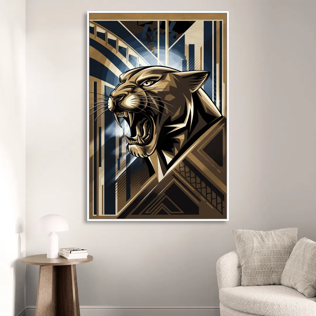 Pittsburgh Panthers Spirit Sitting Room - White Canvas Wall Art