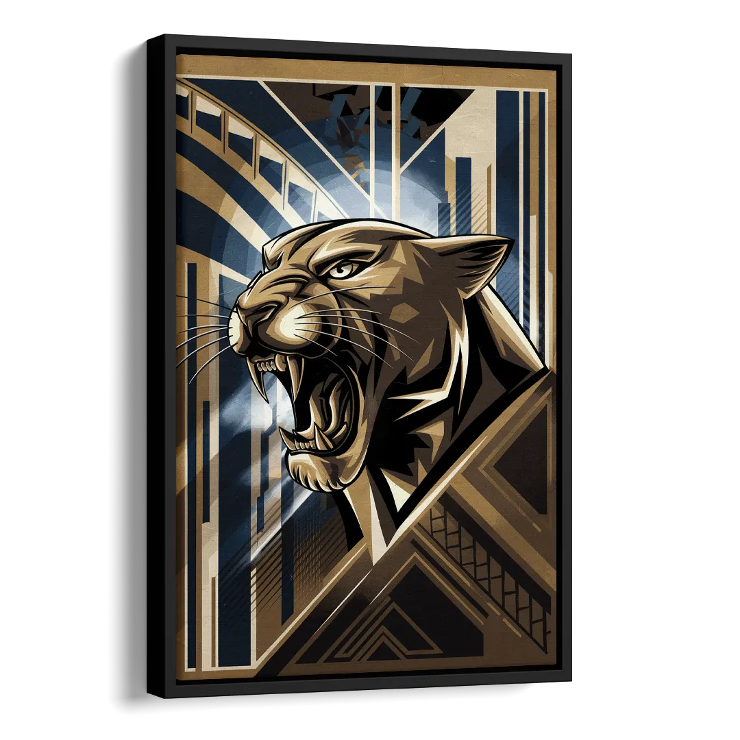 Pittsburgh Panthers Spirit Side - Black Canvas Wall Art