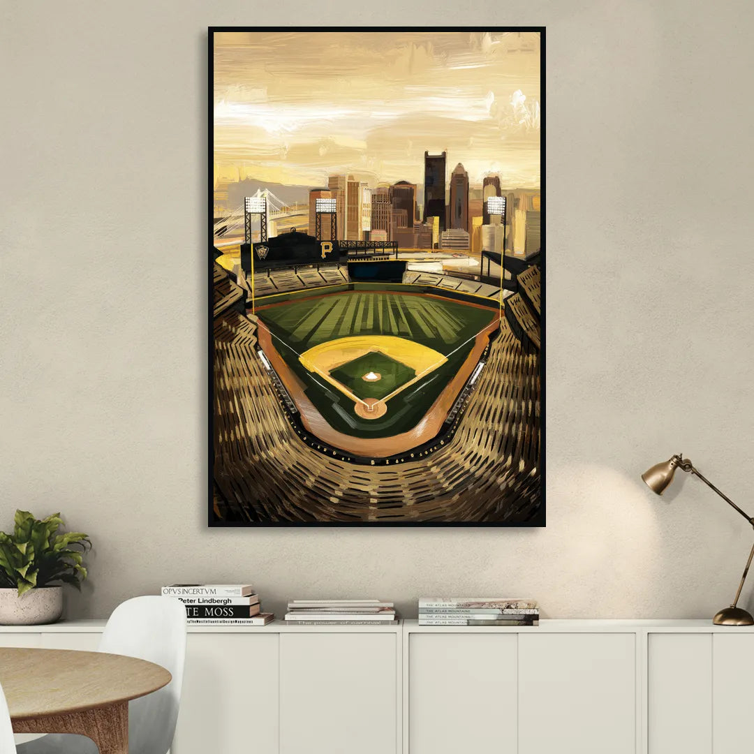 Pittsburgh Pirates Heritage Living Room - Black Canvas Wall Art