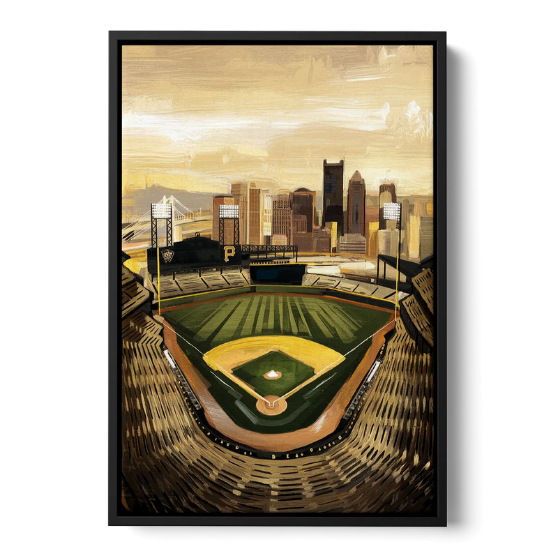 Pittsburgh Pirates Heritage Front - Black Canvas Wall Art