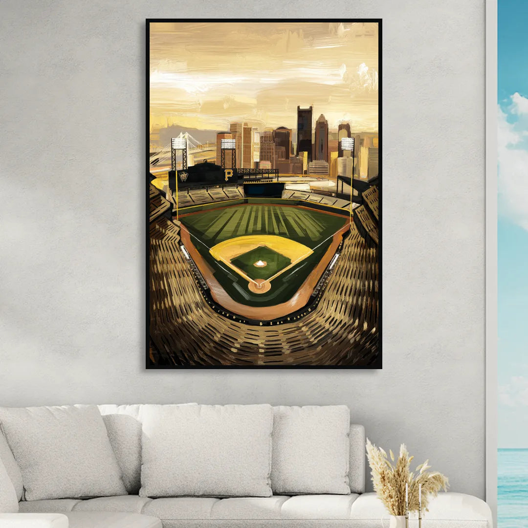Pittsburgh Pirates Heritage Sitting Room - Black Canvas Wall Art