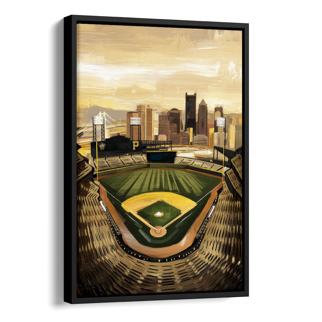 Pittsburgh Pirates Heritage Side - Black Canvas Wall Art