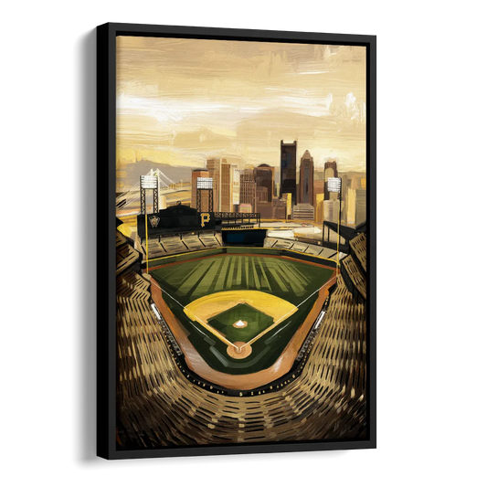 Pittsburgh Pirates Heritage Side - Black Canvas Wall Art
