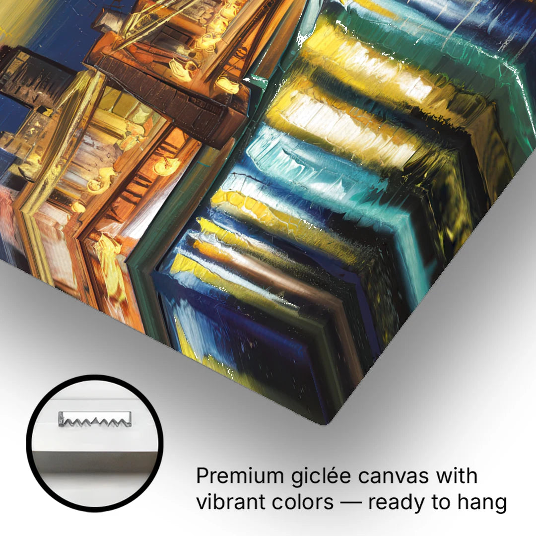 Pittsburgh Skyline With Rivers - Canvas Wall Art - Gallery Wrap Corner