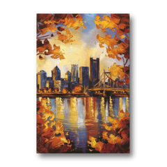 Pittsburgh Skyline in Autumn - Canvas Wall Art - Front