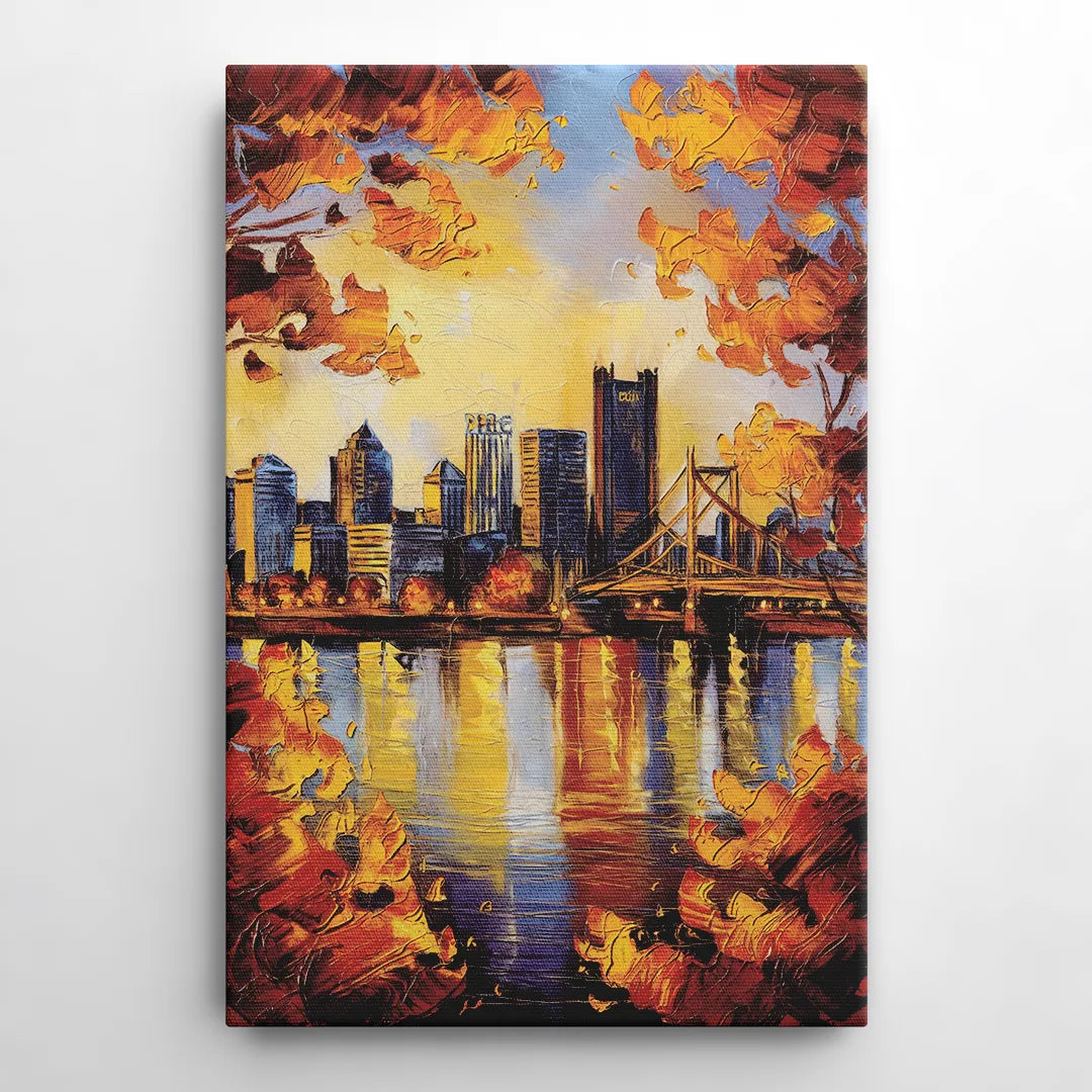 Pittsburgh Skyline in Autumn - Canvas Wall Art