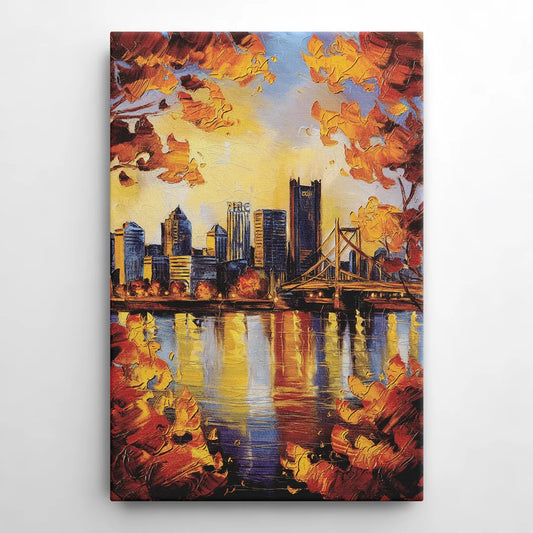 Pittsburgh Skyline in Autumn - Canvas Wall Art
