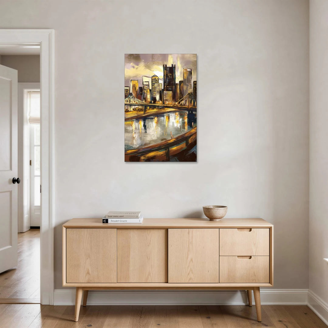 Pittsburgh Steel City Vibes - Canvas Wall Art - Coffee Table - 24x36