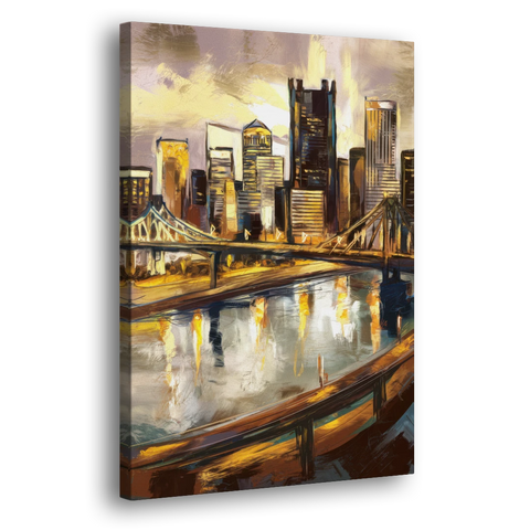 Pittsburgh Steel City Vibes - Canvas Wall Art - Side