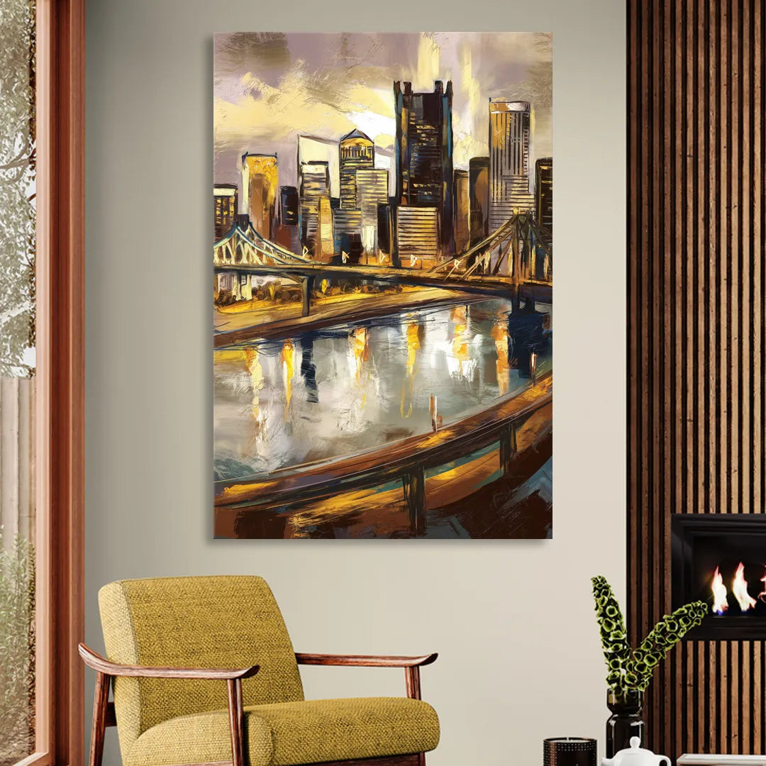 Pittsburgh Steel City Vibes Living Room - Canvas Wall Art