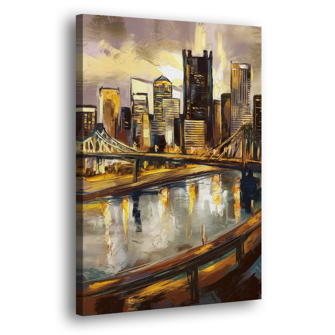Pittsburgh Steel City Vibes Side - Canvas Wall Art