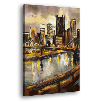 Pittsburgh Steel City Vibes Side - Canvas Wall Art