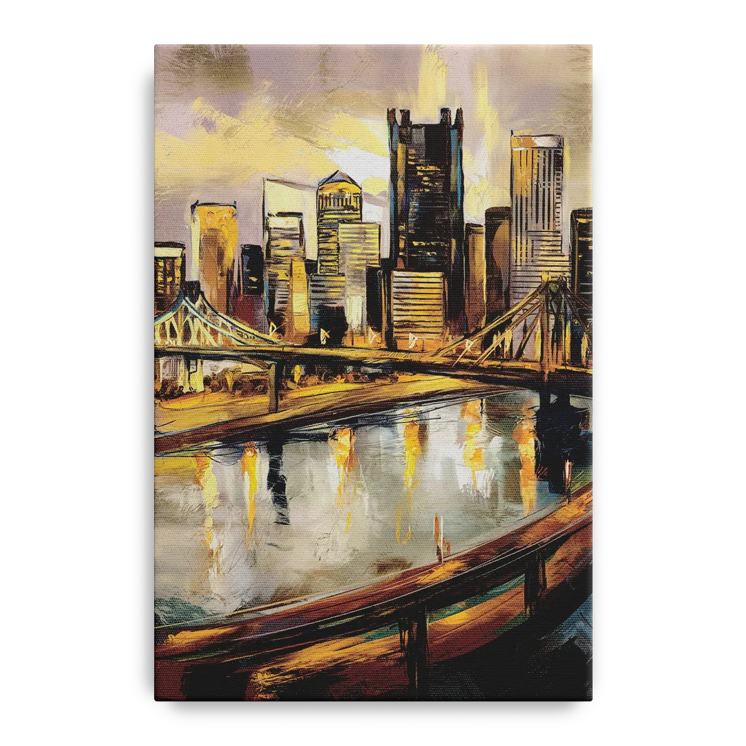 Pittsburgh Steel City Vibes Front - Canvas Wall Art