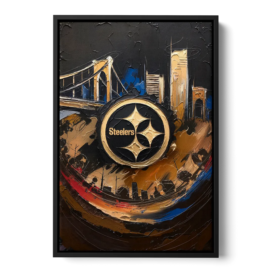 Pittsburgh Steelers Fan Pride Front - Black Canvas Wall Art