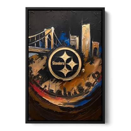 Pittsburgh Steelers Fan Pride Front - Black Canvas Wall Art